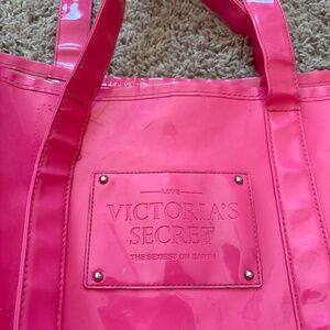 Victoria secret hot pink tote bag